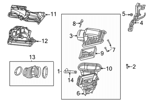 2021 Jeep Wrangler Air Cleaner Assembly Diagram for 53011517AE