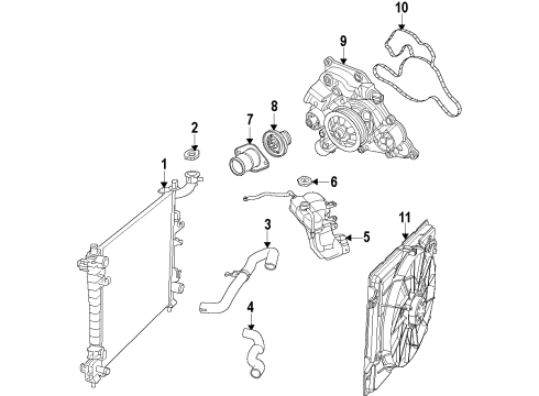 2012 Dodge Durango Fan Assembly Diagram for 55038994AI