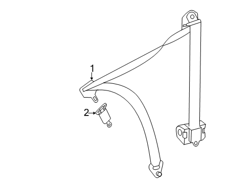2007 Dodge Sprinter 3500 Lap & Shoulder Belt, Rear Diagram for 68010992AA