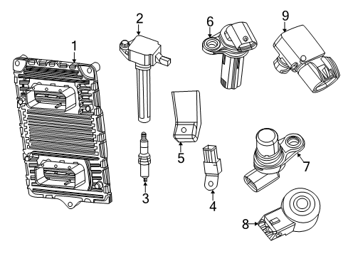 2022 Jeep Compass Shield Sensor Camshaft Position Sensor Diagram for 68194618AA