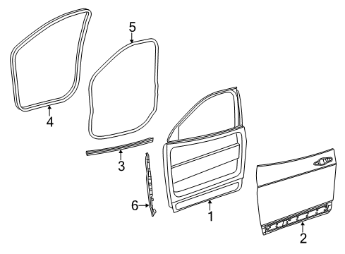2022 Jeep Cherokee Door Weatherstrip, Front Outer Driver Side Diagram for 68103063AB