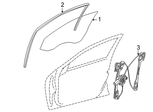 2005 Chrysler 300 Window Channel, Front Diagram for 5065032AB