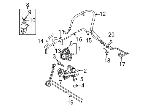 2002 Chrysler Sebring Reservoir Cap Diagram for 52128513AA
