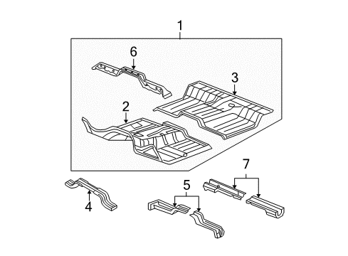 2010 Dodge Ram 1500 Floor Pan Assembly Diagram for 55372514AB