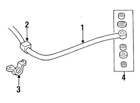 1985 Dodge W100 Stabilizer Bar & Components Diagram