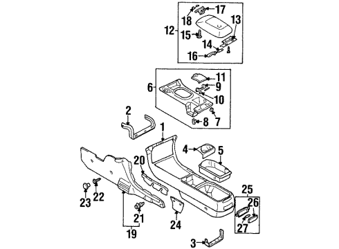2000 Chrysler Sebring Armrest Base Hinge Diagram for 4665784