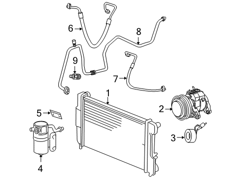 2009 Dodge Dakota Discharge Hose Diagram for 55056780AC