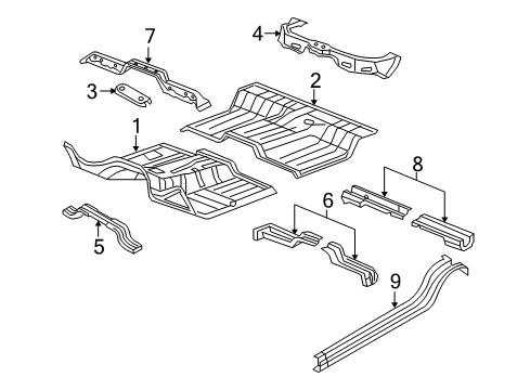 2011 Ram 2500 Front Floor Pan Diagram for 68036568AF