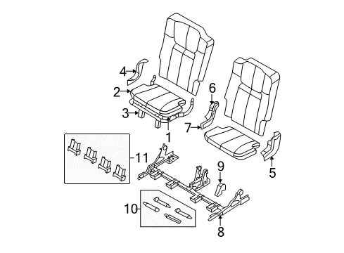 2009 Jeep Commander Cushion Cover, Gray, Rear Diagram for 1DU631DVAA