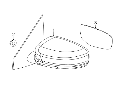 2016 Dodge Dart Mirror Assembly, Front Passenger Side Diagram for 6AC761AUAA