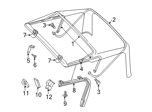 1999 Jeep Wrangler Bumper Cover Screw, Front Diagram for 6503267