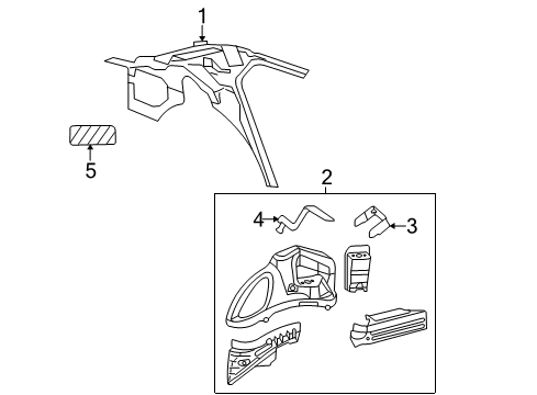 2008 Chrysler 300 Inner Panel, Rear Driver Side Diagram for 68034153AC