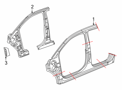 2016 Dodge Journey Aperture Assembly, Front Outer Driver Side Diagram for 68035429AG