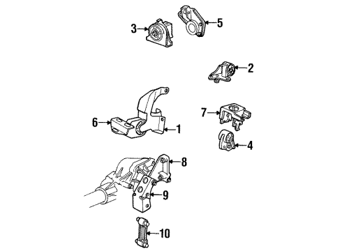 1996 Dodge Caravan Mount Bracket Diagram for 4612412