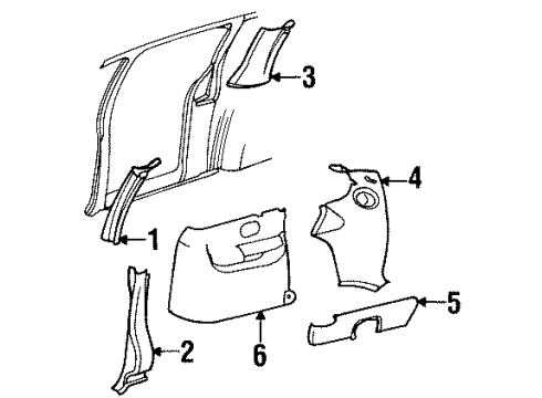 1997 Dodge Grand Caravan Pillar Trim Diagram for GH60SJK