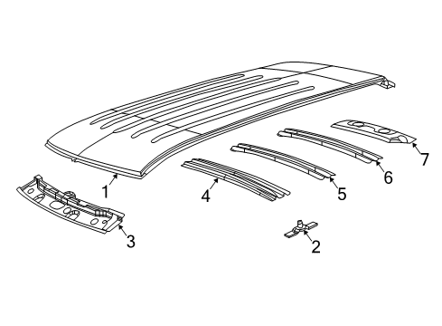 2023 Jeep Compass Panel - Roof Diagram for 68243812AA