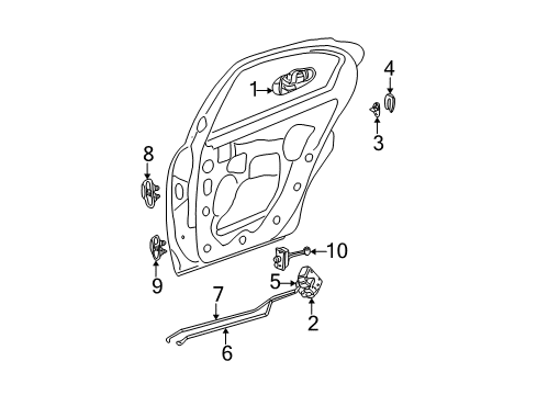 2002 Dodge Neon Lower Hinge, Rear Upper Passenger Side Diagram for 4783788AE
