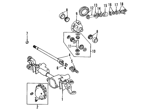 2012 Ram 2500 Universal Joints, Front Diagram for 68067351AB