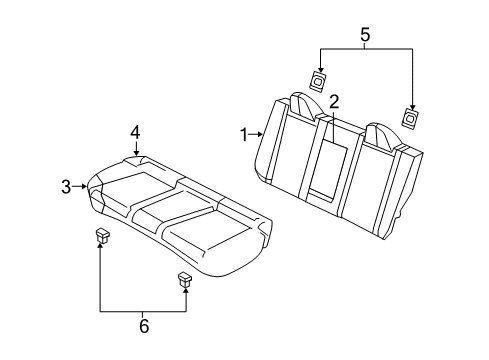2009 Dodge Avenger Armrest, Rear Diagram for 1GA98BD1AB