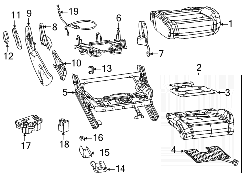 2024 Dodge Charger Daytona Cover - Front Seat Cushion Diagram for 7XC34TX7AB