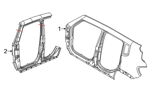 2023 Jeep Renegade Uniside, Outer Diagram for 68627767AA