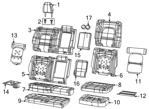 2025 Ram 1500 Headrest - Second Row Diagram for 6CN032X9AB