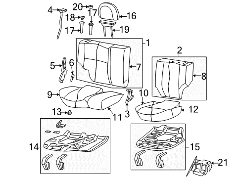 2001 Jeep Grand Cherokee Headrest, Taupe, Rear Diagram for TW831L5AA