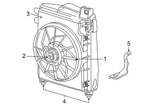 2003 Dodge Ram 1500 Fan Shroud Diagram for 5080647AB