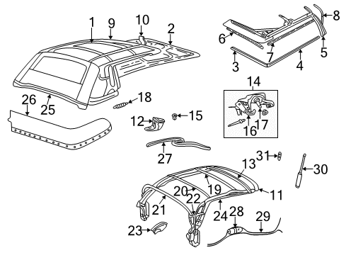 2003 Chrysler Sebring Washer Pump Diagram for 68266711AB