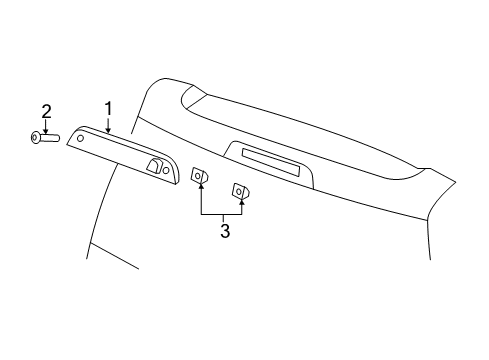 2017 Jeep Compass High Mount Lamp Nut Diagram for 6036718AA