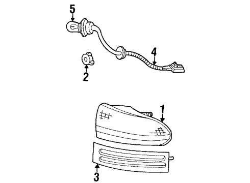 1996 Dodge Intrepid Lens & Housing Diagram for 4883905AB