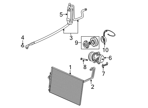 2002 Jeep Grand Cherokee Compressor Diagram for 55116807AD