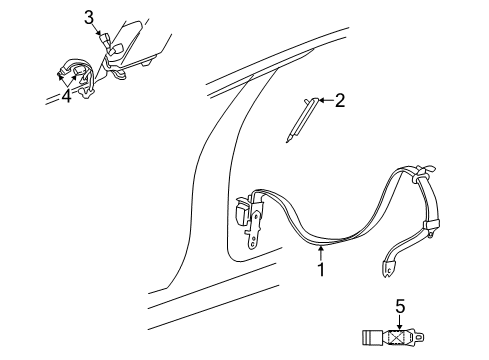 1998 Dodge Intrepid Outer Belt, Rear Driver Side Diagram for PH731AZAF