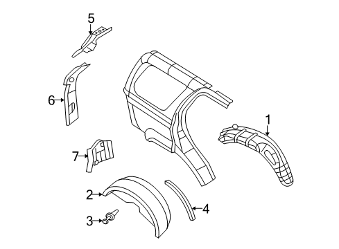 2009 Chrysler Aspen Striker Reinforcement Diagram for 55364564AA