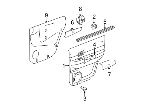 2009 Dodge Durango Switch Bezel, Rear Passenger Side Diagram for 5HS84XDBAE
