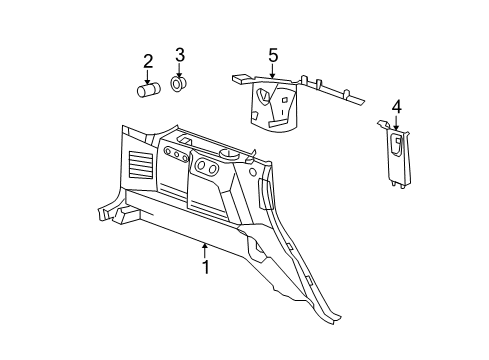 2009 Jeep Commander Lock Pillar Trim, Driver Side Diagram for 1CS85BD1AC