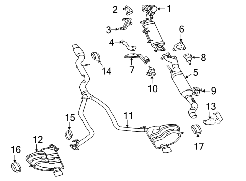 2018 Jeep Grand Cherokee Muffler W/Tpipe Diagram for 68276654AA