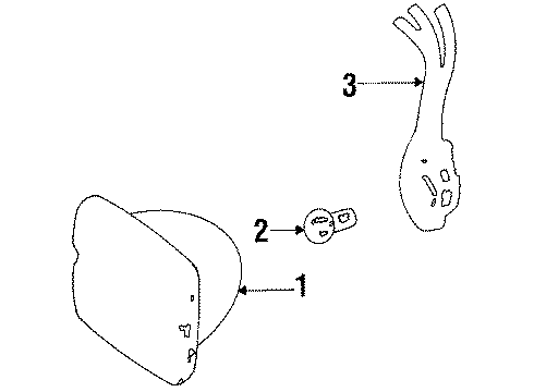1992 Jeep Wrangler Parking Lamp, Front Diagram for 56001378