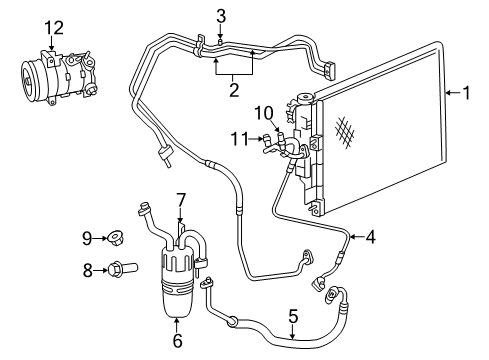 2012 Dodge Avenger A/C Condenser, Compressor & Lines Diagram