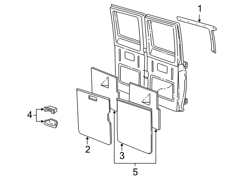 1996 Dodge B2500 Upper Trim, Center Diagram for 5EE12PD5