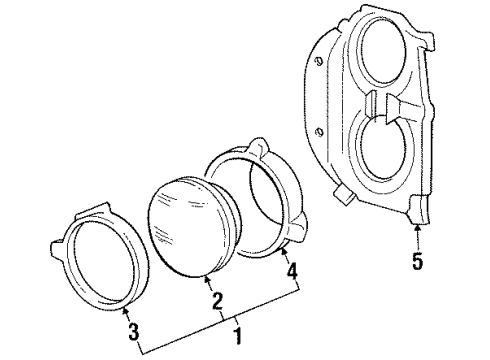 1985 Dodge W100 Headlamp Components Diagram