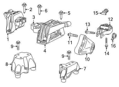 2013 Dodge Dart Transmission Mount Bracket Diagram for 68081494AD