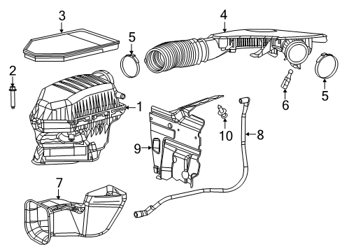 2023 Dodge Challenger Air Cleaner Body Diagram for 68532218AA