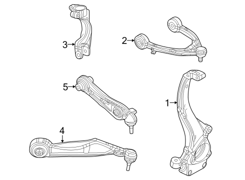 2023 Jeep Grand Cherokee L Lower Control Arm, Front Driver Side Diagram for 68375647AB
