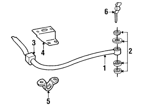 1993 Dodge D150 Stabilizer Shaft Link Diagram for 52006831