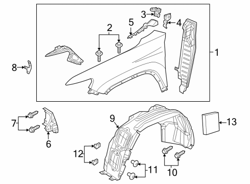 2021 Jeep Cherokee Center Bracket, Rear Diagram for 68290414AB