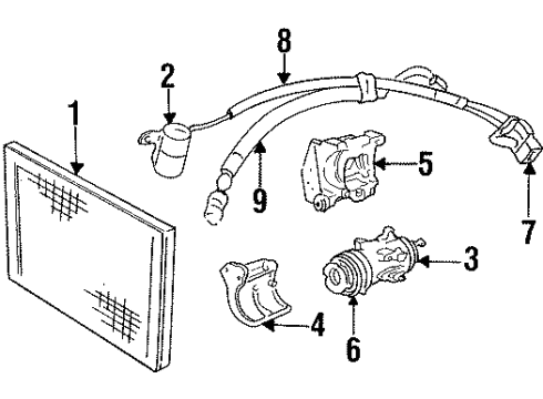 1987 Dodge Mini Ram Condenser Diagram for 4462258