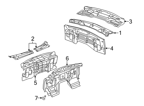 2006 Jeep Grand Cherokee Dash Panel, Front Diagram for 55394100AF