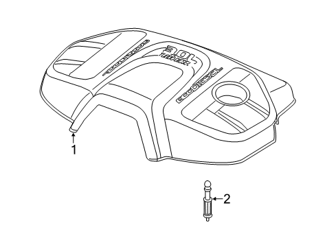2016 Ram 1500 Engine Cover Ball Stud Diagram for 6511106AA