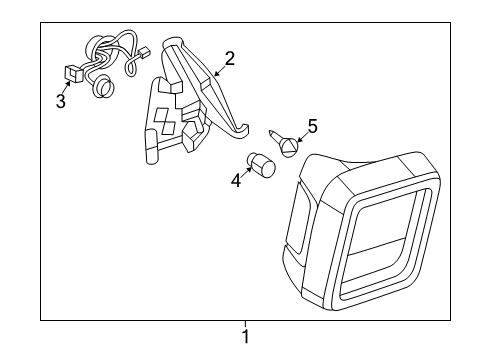 2019 Jeep Wrangler Combination Lamp Assy, Rear Driver Side Diagram for 55112891AG
